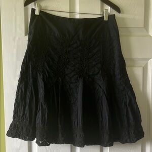 Jessica Black Embroidered Midi Skirt